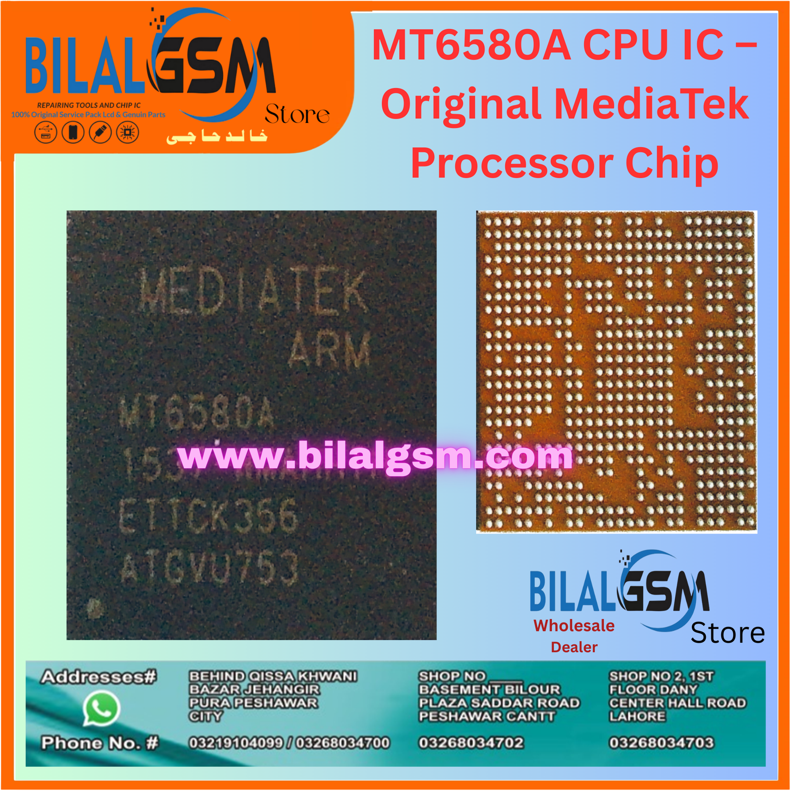 MT6580A CPU IC &ndash; Original MediaTek Processor Chip for Infinix, Tecno, itel, Alcatel, Lava, Motorola, Asus